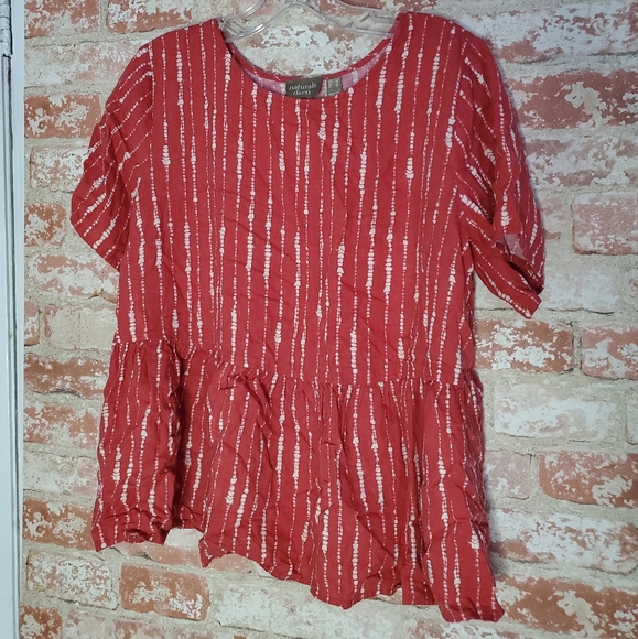 Tie dye linen peplum top - Picture 1 of 5